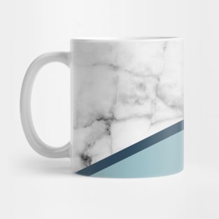 Real White Marble Half Ocean Grey Steel Blue Mug